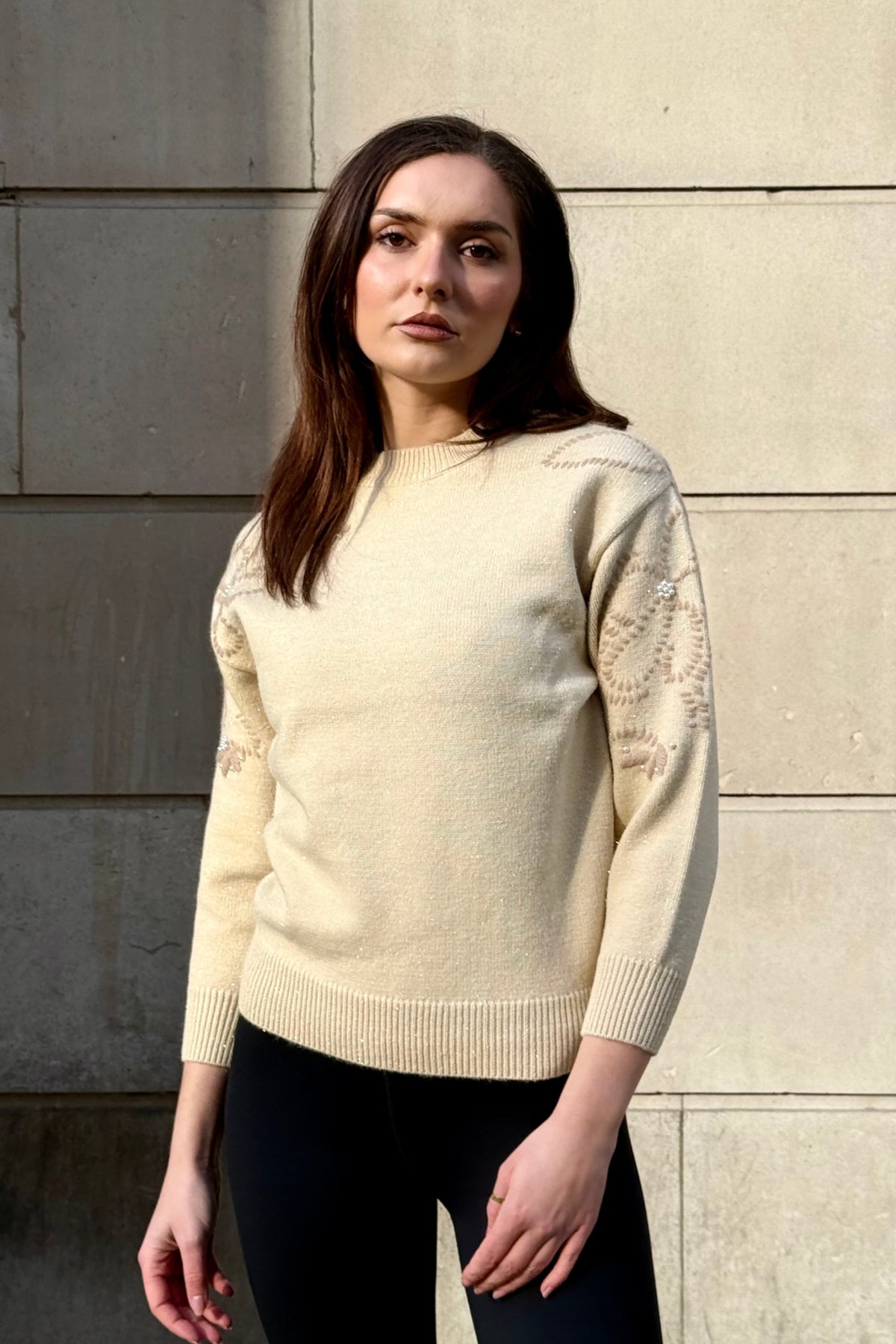 Relaxed Fit Round Neck Knit Top