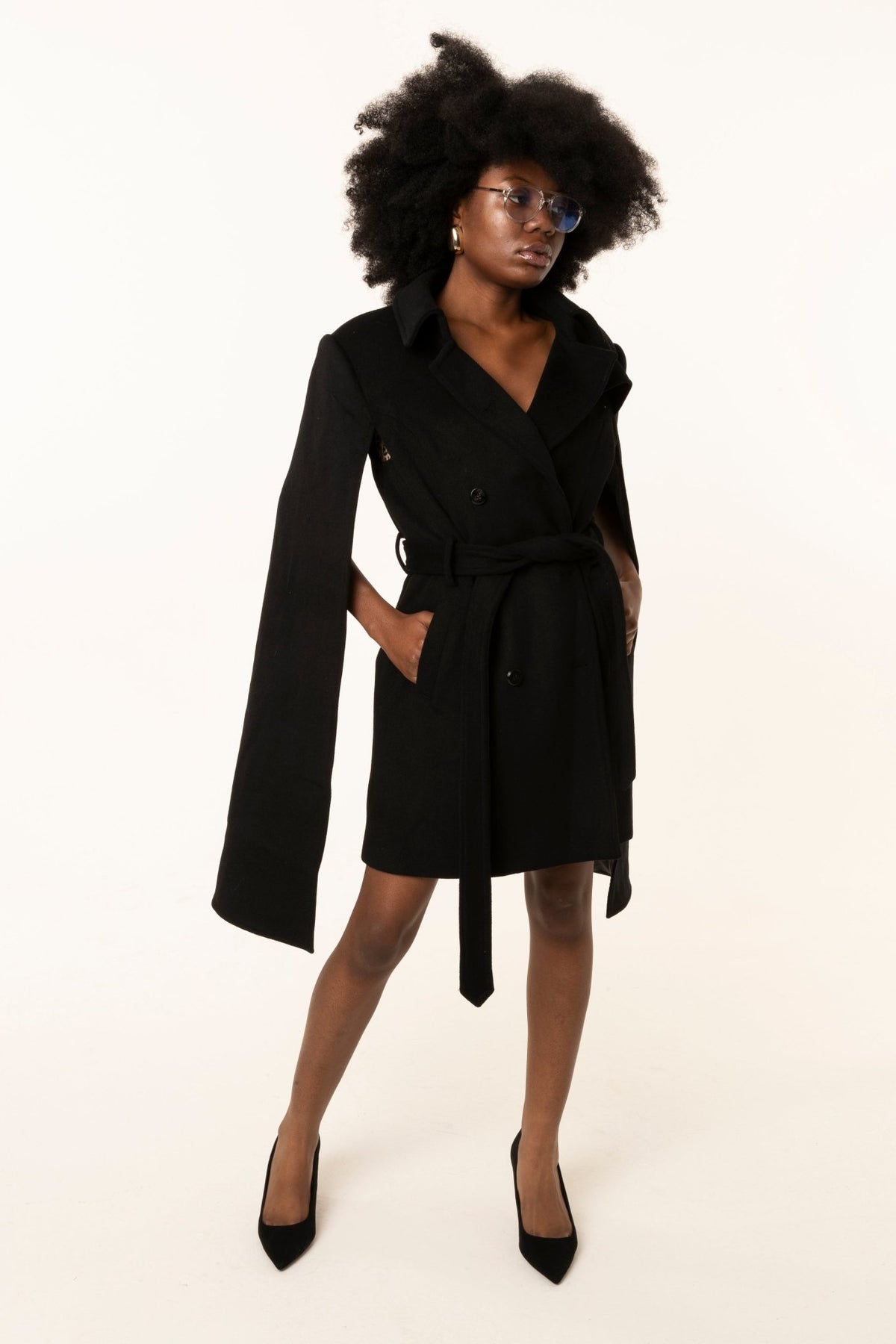 Black Wrap Coat Online 