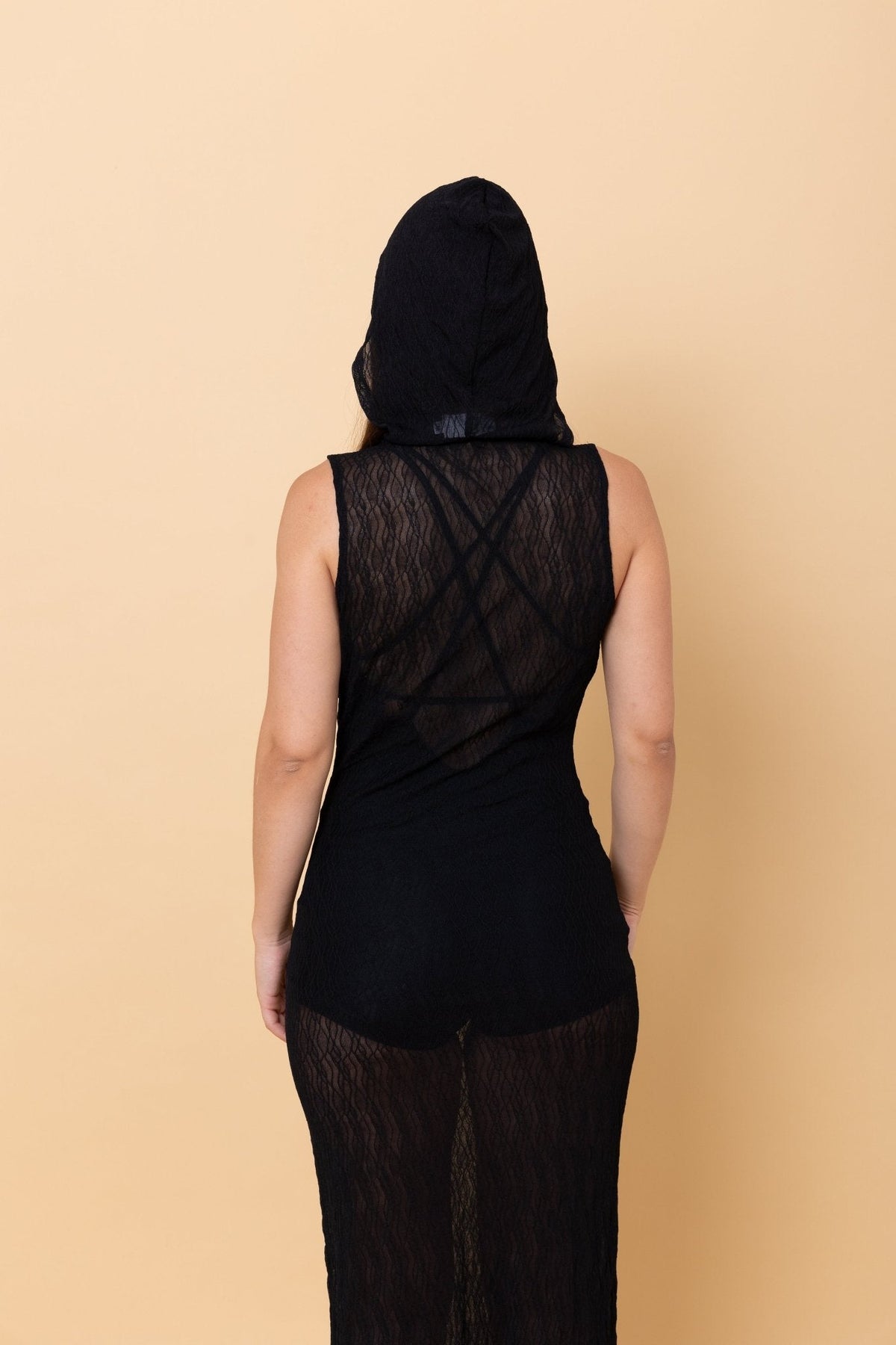 Black hooded Maxi Dress online