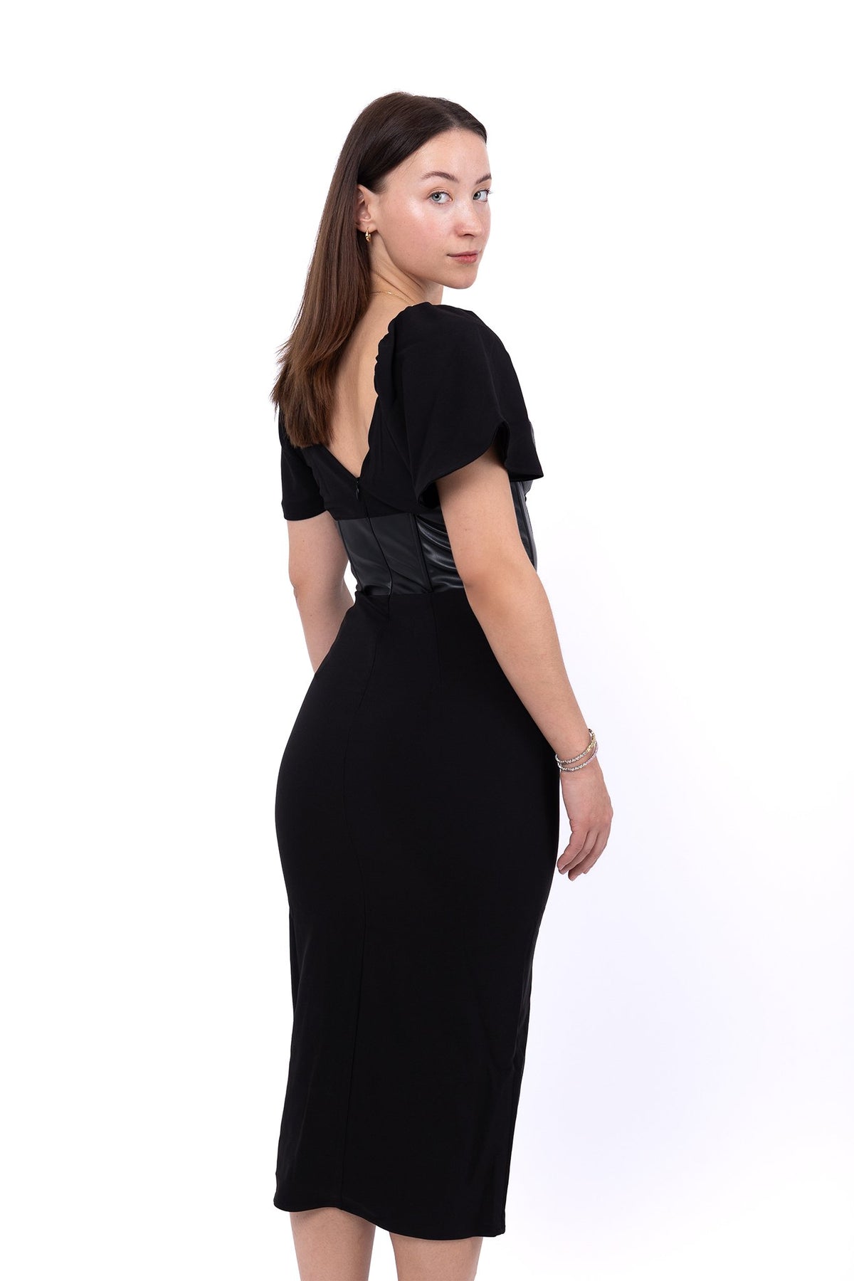 Black leather corset Dress online