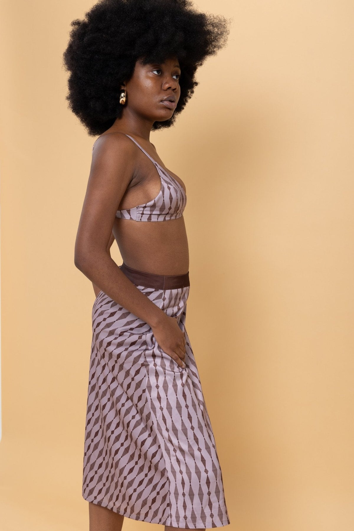 Brown Backless Co-ord Set for Women