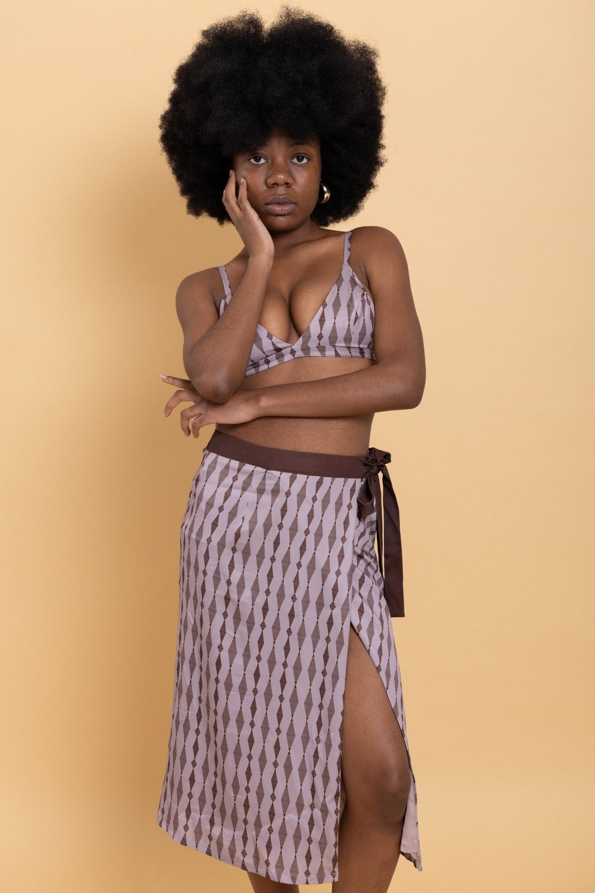 Brown Backless Co-ord Set for Women