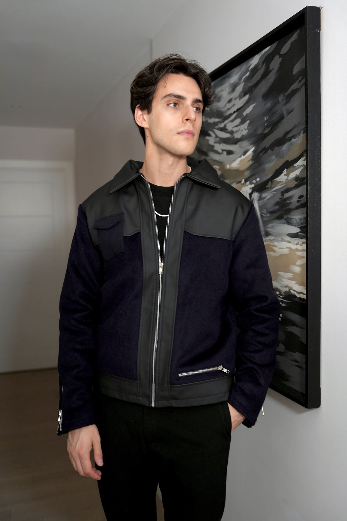 Outerwear Herringbone Pocket-Style Jacket