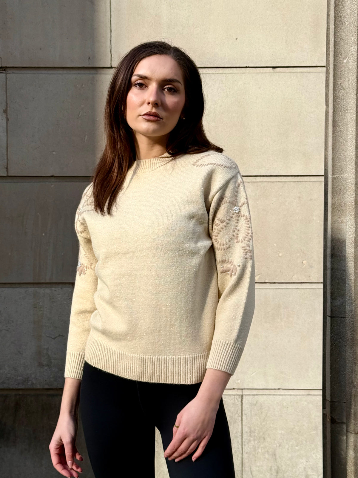 Relaxed Fit Round Neck Knit Top