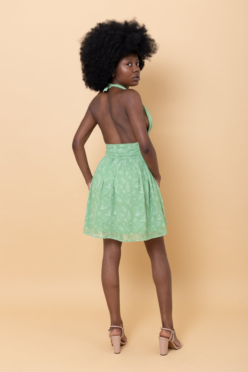 Green Halter Mini Dress online