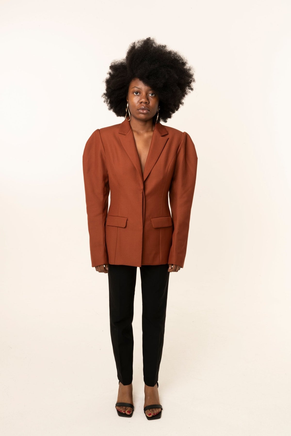 Brown Structured Blazer - #GT#